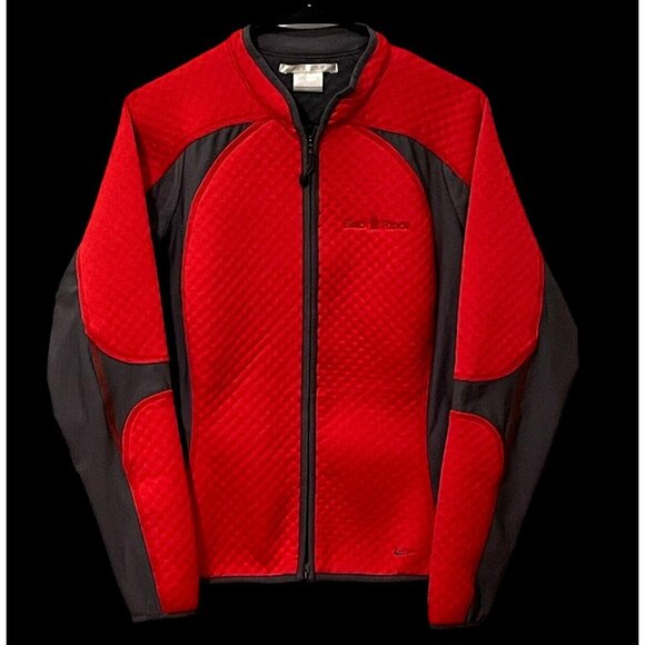 Nike Golf Women Sphere Thermal Jacket Size L 12-14 Orange Gray Front Zip Pockets - Picture 4 of 15